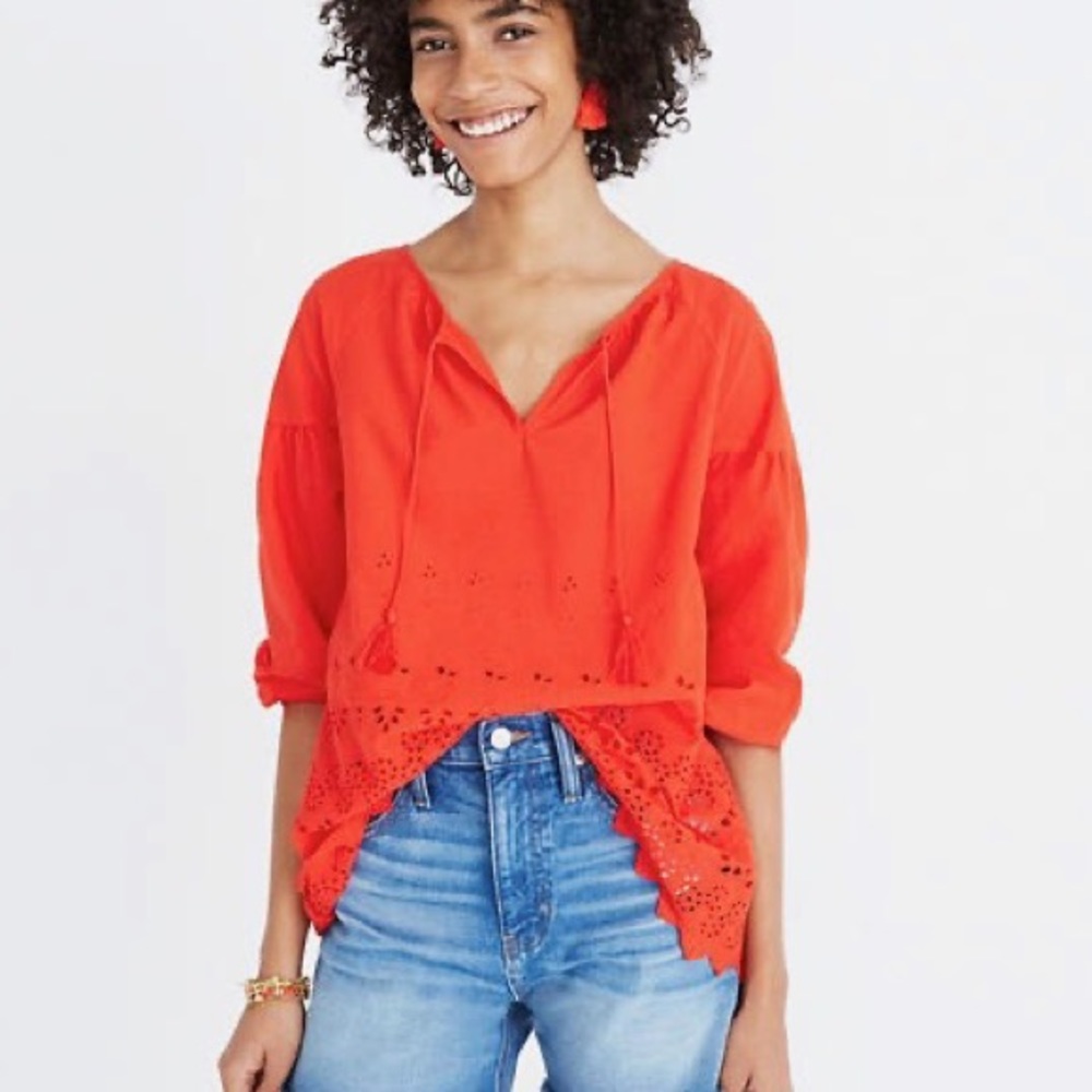 Madewell Eyelet Lattice top